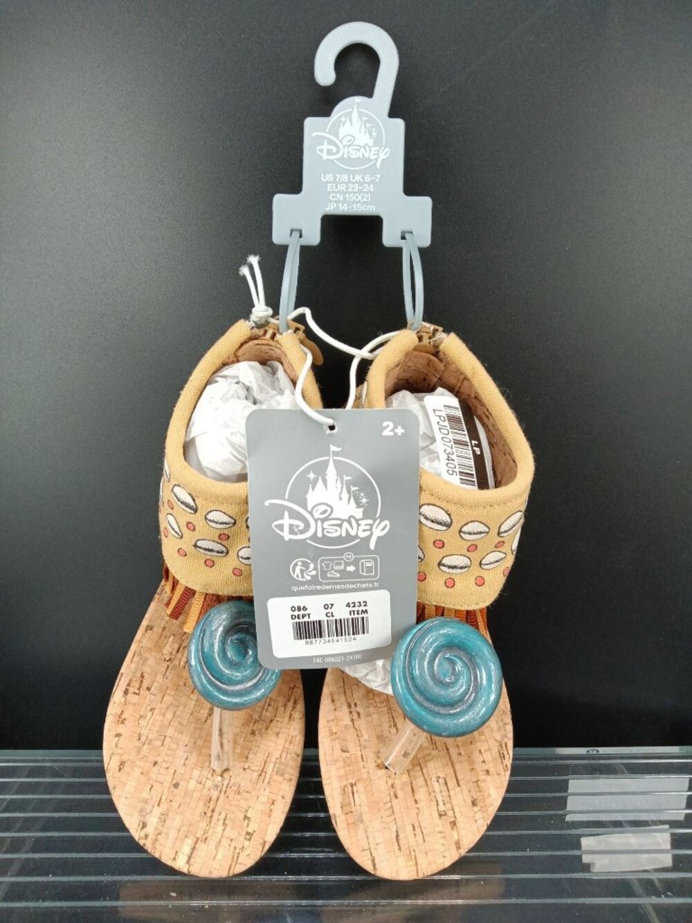 Disney Kids’ Cork Sandals With Fun Pattern & Fringe Accents - Picture 5 of 6
